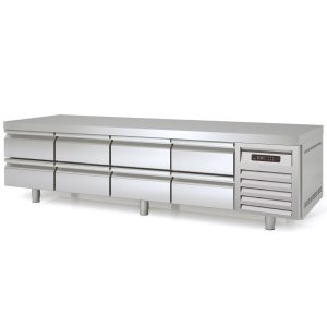 TOPLINE Unterbaukühltisch / 4-fach GN 1/1 mit 8 Schubladen, 2245 x 700 mm