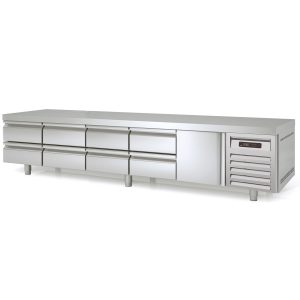 TOPLINE Unterbaukühltisch / 5-fach GN 1/1 mit 8 Schubladen / 1 Tür, 2695 x 700 mm