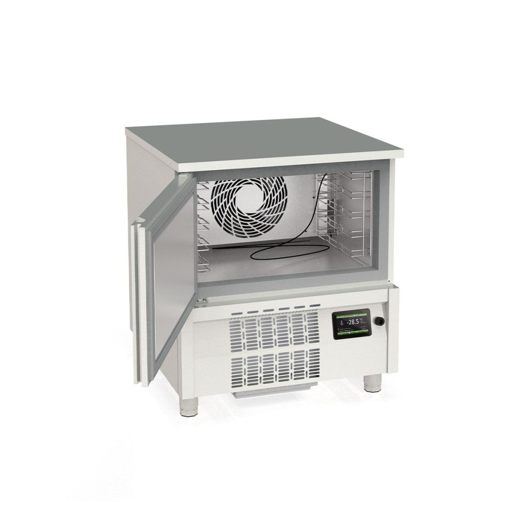 TOPLINE Schockfroster Edelstahl, für 5x GN1/1 (40 mm) oder 4x EN 60×40, 800 x 800 mm