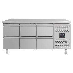 Kühltisch / 6 Schubladen – Monoblock, 1795 x 700 mm