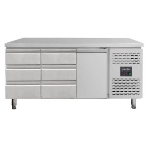 Kühltisch / 1 Tür & 6 Schubladen links/mitte – Monoblock, 1795 x 700 mm