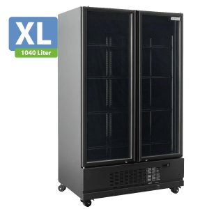 TOPLINE Getränkekühlschrank 2 Türen / 1040 Liter XL, “schwarz”, 1280 x 742 mm