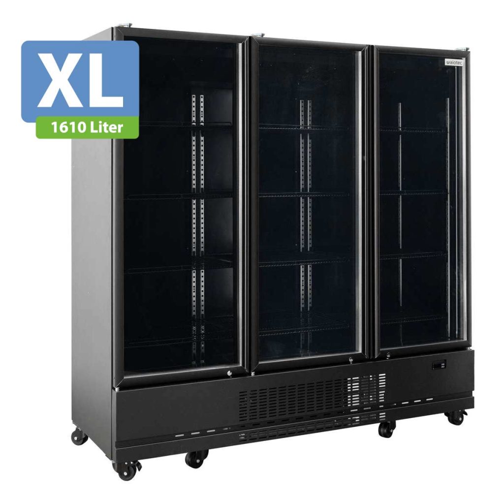 TOPLINE Getränkekühlschrank 3 Türen / 1610 Liter XL,”schwarz”, 1919 x 742 mm