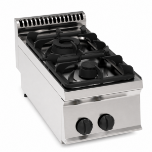Piano Cottura a Gas Professionale 2 Fuochi con Griglie in Ghisa – Modello Top 35 cm