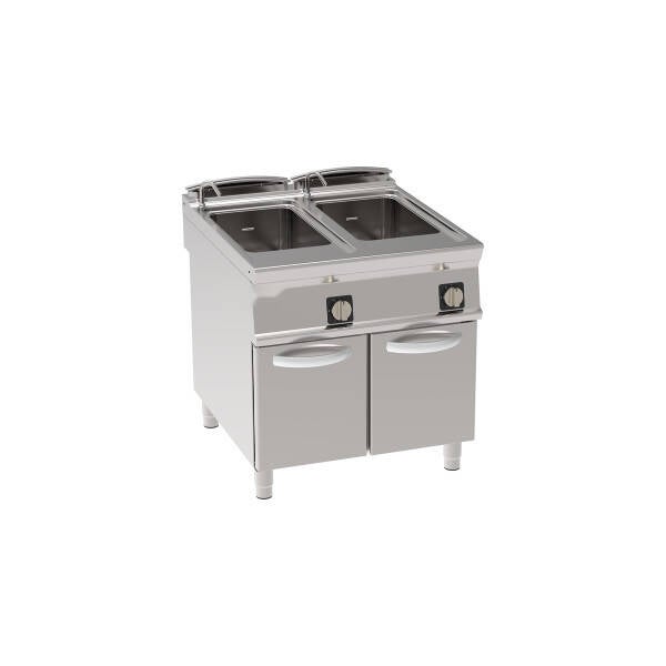 CUOCIPASTA GAS VASCA DOPPIA 40+40LT GN1/1 FREESTANDING SU VANO CHIUSO – CESTELLI NON INCLUSI