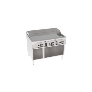 FRY-TOP GAS PIASTRA LISCIA CROMATA FREESTANDING SU VANO APERTO