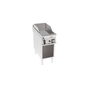 FRY-TOP GAS PIASTRA LISCIA CROMATA SU VANO APERTO FREESTANDING