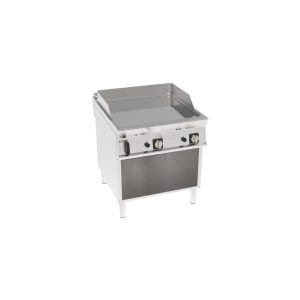 FRY-TOP GAS PIASTRA LISCIA CROMATA FREESTANDING SU VANO APERTO