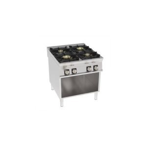 PIANO COTTURA GAS ERMETICO 4 FUOCHI HIGH POWER CON GRIGLIE IN GHISA FREESTANDING SU VANO APERTO