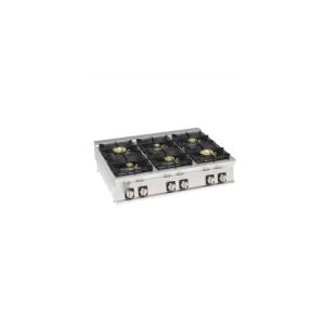 PIANO COTTURA GAS ERMETICO 6 FUOCHI SUPER CON GRIGLIE IN GHISA TOP