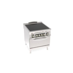 CUCINA ELETTRICA VETROCERAMICA CON FORNO ELETTRICO STATICO GN2/1 CON 1 GRIGLIA