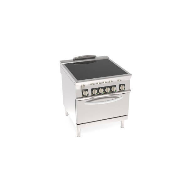 CUCINA ELETTRICA VETROCERAMICA CON FORNO ELETTRICO STATICO GN2/1 CON 1 GRIGLIA
