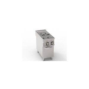 FRIGGITRICE ELETTRICA VASCA DOPPIA 8+8LT CON RESISTENZE ROTANTI IN VASCA FREESTANDING SU VANO CHIUSO – CESTELLI, COPERCHI E VASCA RECUPERO OLIO INCLUSI