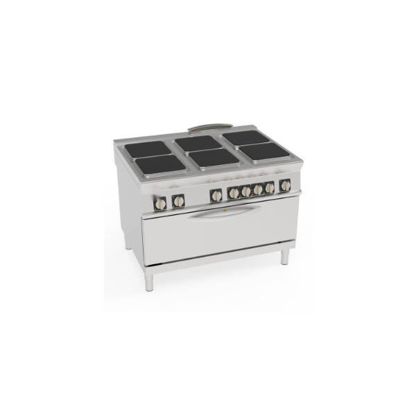 CUCINA ELETTRICA 6 PIASTRE QUADRE CON FORNO ELETTRICO FULL-SIZE