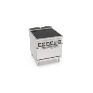 2-IN-1 CUCINA CON PIANO COTTURA INDUZIONE DA 80 CM CON 4 ZONE INDIPENDENTI DI COTTURA SU FORNO ELETTRICO STATICO GN 2/1 CON 1 GRIGLIA