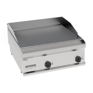 FRY-TOP ELETTRICO PIASTRA RIGATA CROMATA SPAZZOLATA TOP