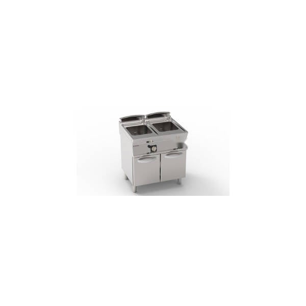 CUOCIPASTA GAS VASCA DOPPIA 24+24LT GN2/3 FREESTANDING SU VANO CHIUSO – CESTELLI NON INCLUSI