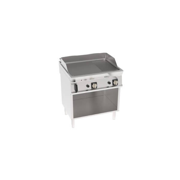 FRY-TOP GAS PIASTRA 1/3 RIGATA FREESTANDING SU VANO APERTO