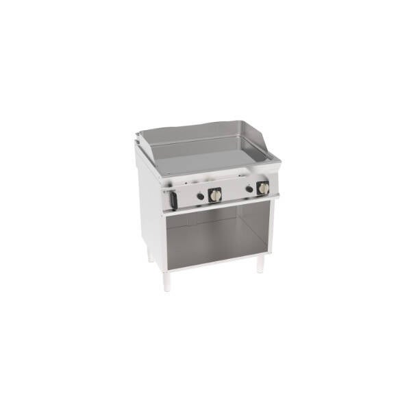 FRY-TOP GAS PIASTRA LISCIA CROMATA FREESTANDING SU VANO APERTO