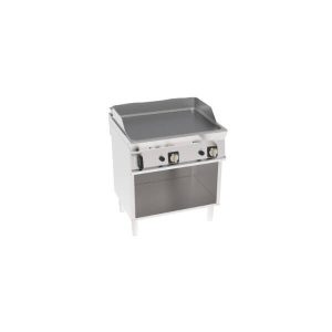 FRY-TOP GAS PIASTRA LISCIA CROMATA SPAZZOLATA FREESTANDING SU VANO APERTO