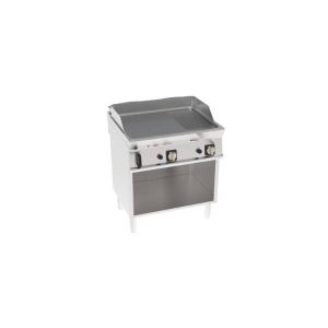 FRY-TOP GAS PIASTRA 1/3 RIGATA CROMATA SPAZZOLATA FREESTANDING SU VANO APERTO