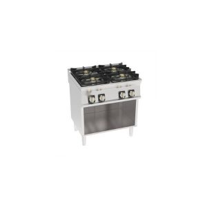 PIANO COTTURA ERMETICO GAS 4 FUOCHI CON GRIGLIE IN GHISA FREESTANDING SU VANO APERTO