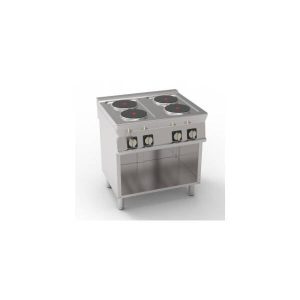 PIANO COTTURA ELETTRICO 4 PIASTRE ERMETICHE TONDE (DIAM 22CM – 8.7IN) FREESTANDING SU VANO APERTO