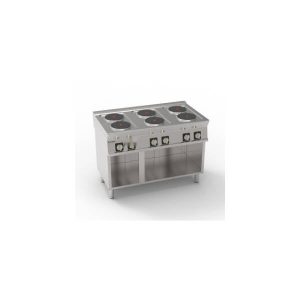 PIANO COTTURA ELETTRICO 6 PIASTRE ERMETICHE TONDE (DIAM 22CM – 8.7IN) FREESTANDING SU VANO APERTO