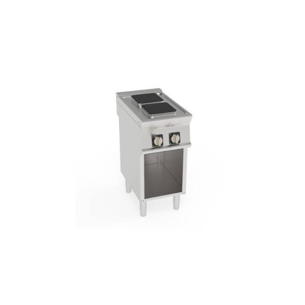 PIANO COTTURA ELETTRICO 2 PIASTRE ERMETICHE QUADRE (22X22CM – 8.7X8.7IN) FREESTANDING SU VANO APERTO