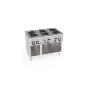 PIANO COTTURA ELETTRICO 6 PIASTRE ERMETICHE QUADRE (22X22CM – 8.7X8.7IN) FREESTANDING SU VANO APERTO