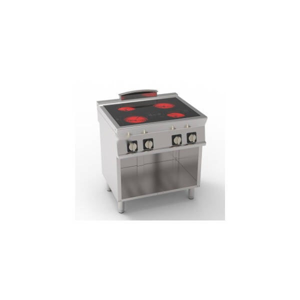 PIANO COTTURA ELETTRICO IN VETROCERAMICA 4 ZONE RISCALDANTI FREESTANDING SU VANO APERTO