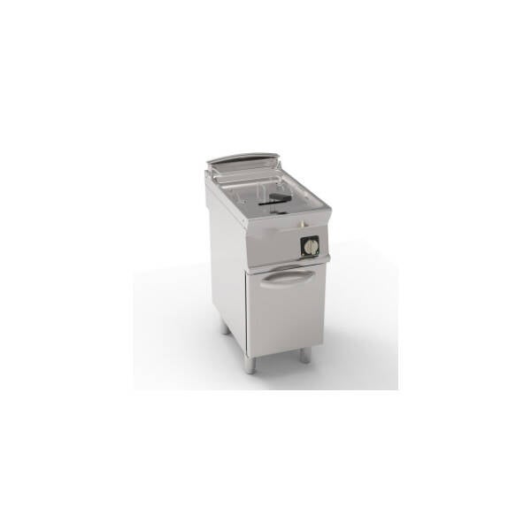 FRIGGITRICE ELETTRICA VASCA SINGOLA 13LT CON RESISTENZE ROTANTI IN VASCA FREESTANDING SU VANO CHIUSO – CESTELLI, COPERCHI E VASCA RECUPERO OLIO INCLUSI