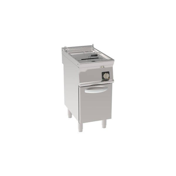 FRIGGITRICE ELETTRICA VASCA SINGOLA 17LT CON RESISTENZE ROTANTI IN VASCA FREESTANDING SU VANO CHIUSO – CESTELLI, COPERCHI E VASCA RECUPERO OLIO INCLUSI