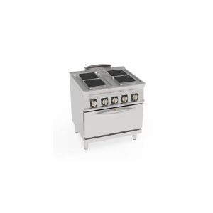 CUCINA ELETTRICA 4 PIASTRE ERMETICHE QUADRE (22X22CM – 8.7X8.7IN) SU FORNO ELETTRICO CONVEZIONE GN1/1 CON 1 GRIGLIA