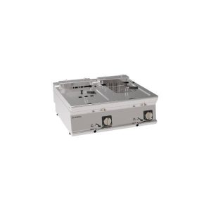 FRIGGITRICE ELETTRICA VASCA DOPPIA 8+8LT SUPER CON ELEMENTI RISCALDANTI IN VASCA BASCULANTI TOP – CESTELLI E COPERCHI INCLUSI