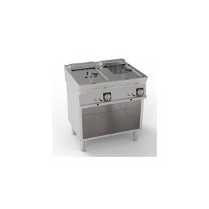 FRIGGITRICE ELETTRICA VASCA DOPPIA 8+8LT SUPER CON ELEMENTI RISCALDANTI IN VASCA BASCULANTI FREESTANDING SU VANO APERTO – CESTELLI E COPERCHI INCLUSI