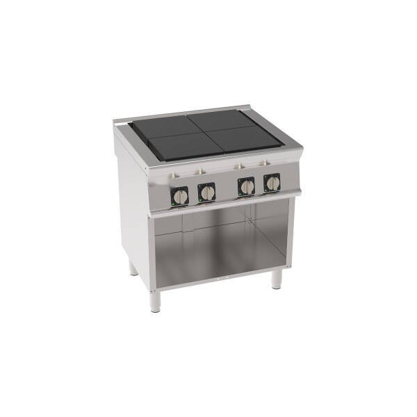 PIANO COTTURA ELETTRICO 4 PIASTRE QUADRE (30X30CM – 11.8X11.8IN) COMPLANARI BASCULANTI FREESTANDING SU VANO APERTO