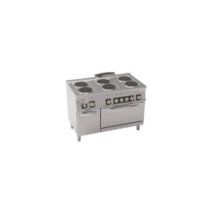 CUCINA ELETTRICA 6 PIASTRE TONDE ERMETICHE SU FORNO ELETTRICO STATICO GN2/1 CON 1 GRIGLIA (DIAM 22CM - 8.7IN)