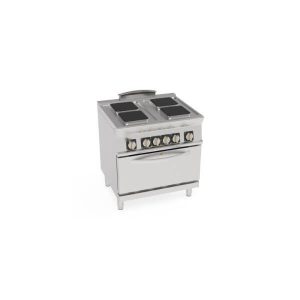 CUCINA ELETTRICA 4 PIASTRE QUADRE ERMETICHE SU FORNO ELETTRICO STATICO GN2/1 CON 1 GRIGLIA (PIASTRA 22X22CM - 8.7X8.7IN)