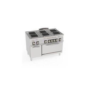 CUCINA ELETTRICA 6 PIASTRE QUADRE ERMETICHE SU FORNO ELETTRICO STATICO GN2/1 CON 1 GRIGLIA (PIASTRA 22X22CM - 8.7X8.7IN)