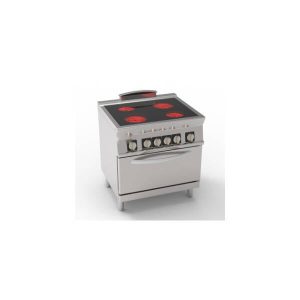 CUCINA ELETTRICA VETROCERAMICA SU FORNO ELETTRICO STATICO GN2/1 CON 1 GRIGLIA