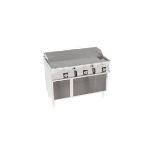 FRY-TOP ELETTRICO PIASTRA LISCIA CROMATA FREESTANDING SU VANO APERTO