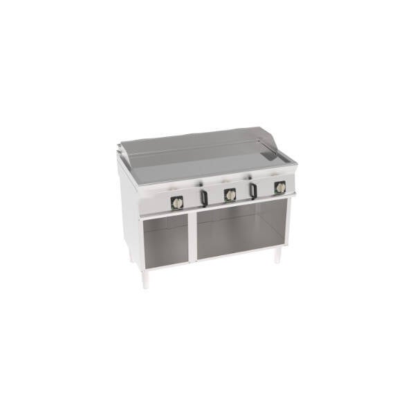 FRY-TOP ELETTRICO PIASTRA LISCIA CROMATA FREESTANDING SU VANO APERTO