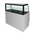Saladette refrigerata 2 porte, 105 x 70, sovrastruttura in vetro dritto trasparente con bordo nero
