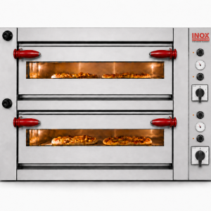 Forno Elettrico Pizzeria Professionale Manuale Doppio (4 + 4) Pizze Diametro 34 Cm H 15 Cm