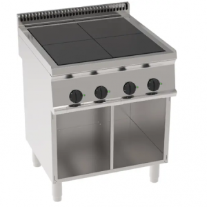 Piano cottura elettrico 4 piastre quadre (30x30cm – 11.8×11.8in) complanari freestanding su vano aperto