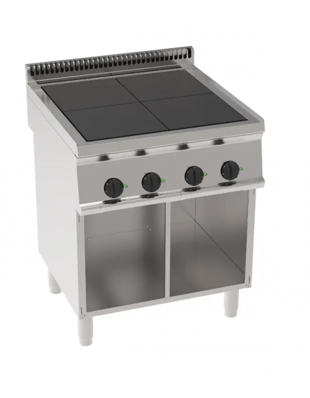 Piano cottura elettrico 4 piastre quadre (30x30cm – 11.8×11.8in) complanari freestanding su vano aperto
