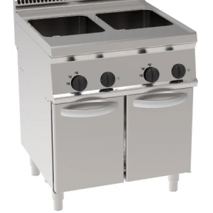 Cuocipasta elettrico vasca doppia 23+23lt GN2/3 freestanding su vano chiuso – cestelli non inclusi