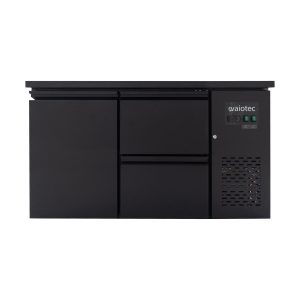 Banco frigo bar nero / 1 porta e 2 cassetti – 280 l, 1465 x 520 mm