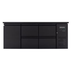 Banco frigo bar nero / 1 porta e 4 cassetti – 425 l, 2005 x 520 mm